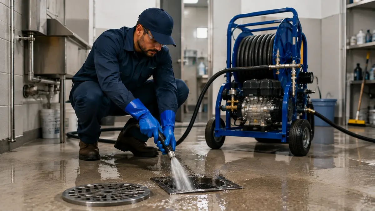 Floor Drain Hydro Jet Cleaning in Earp