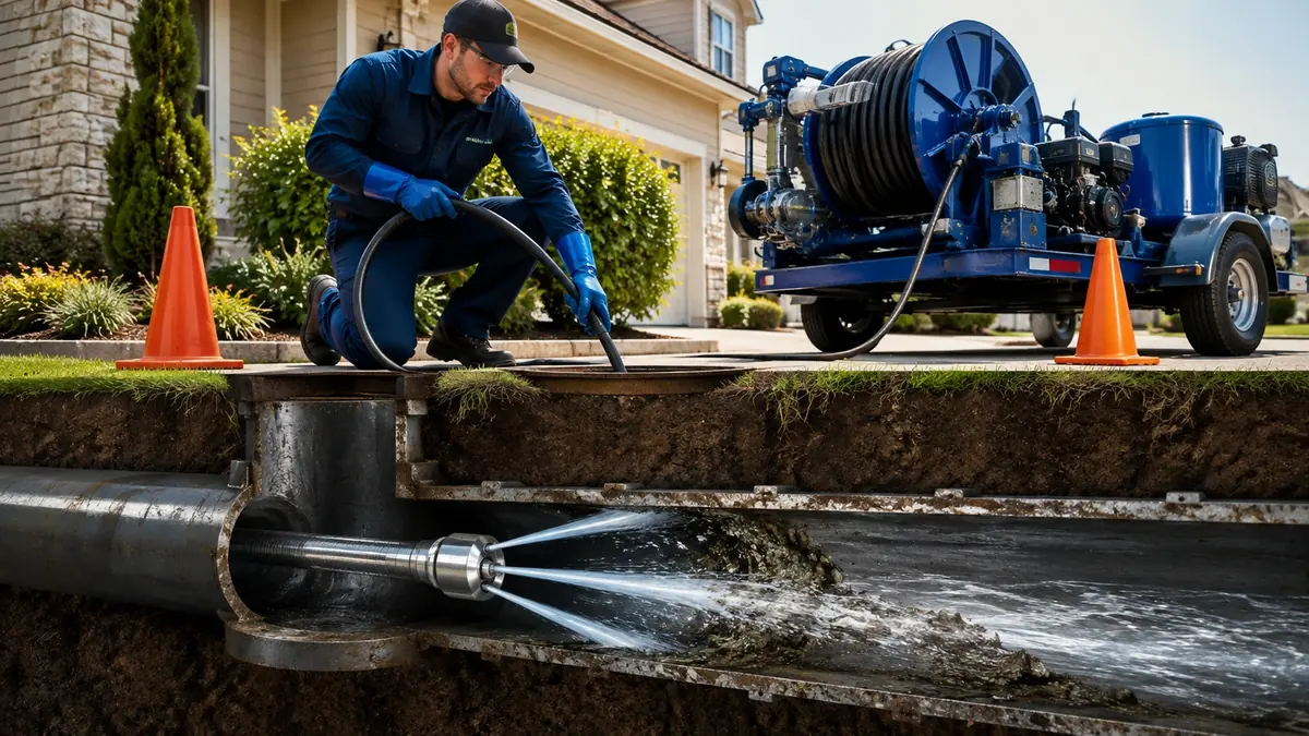 Main Sewer Line Hydro Jet Cleaning in Earp