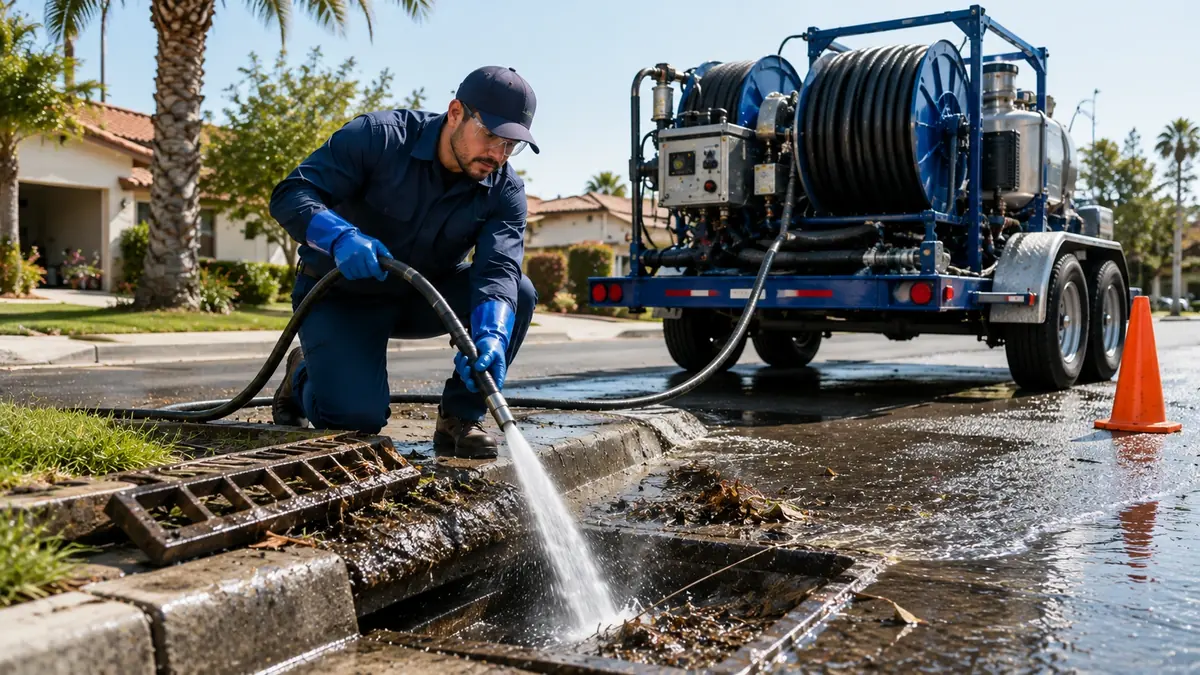 Storm Drain Hydro Jet Cleaning in Earp